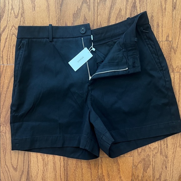 SPANX Black Stretch Twill Shorts - Picture 1 of 6